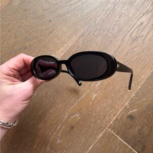 Black Le Specs Outta Loval Oval Women's Sunglasses